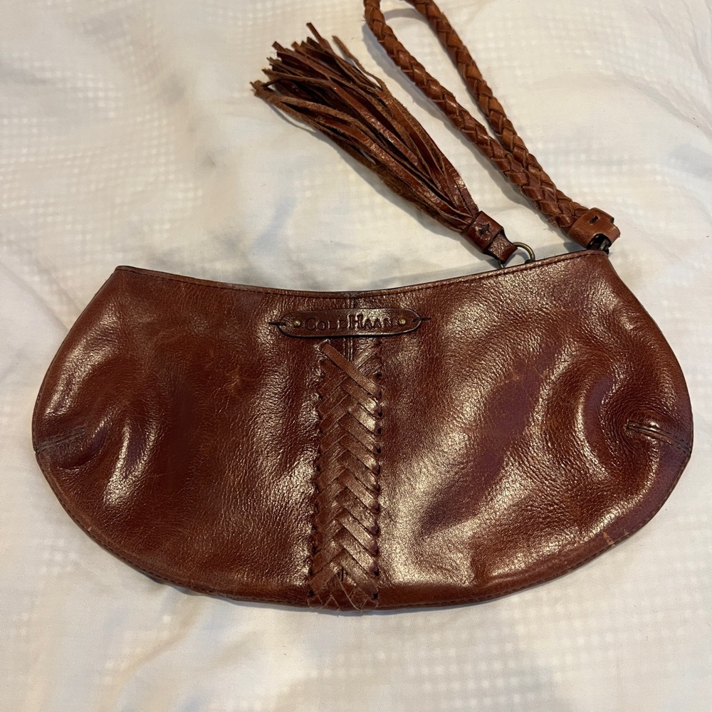 Cole Haan Rich Brown Leather Wristlet